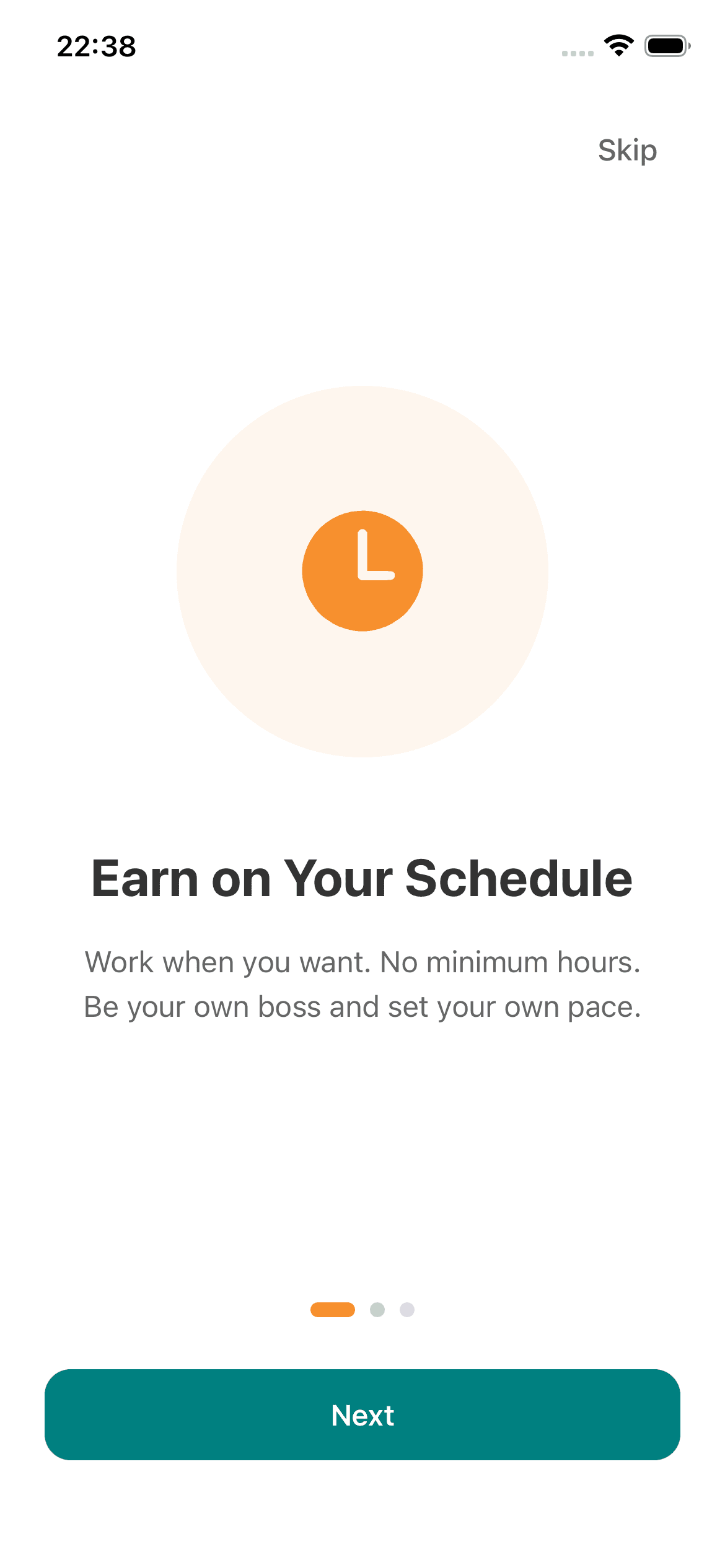 Driver earnings screen